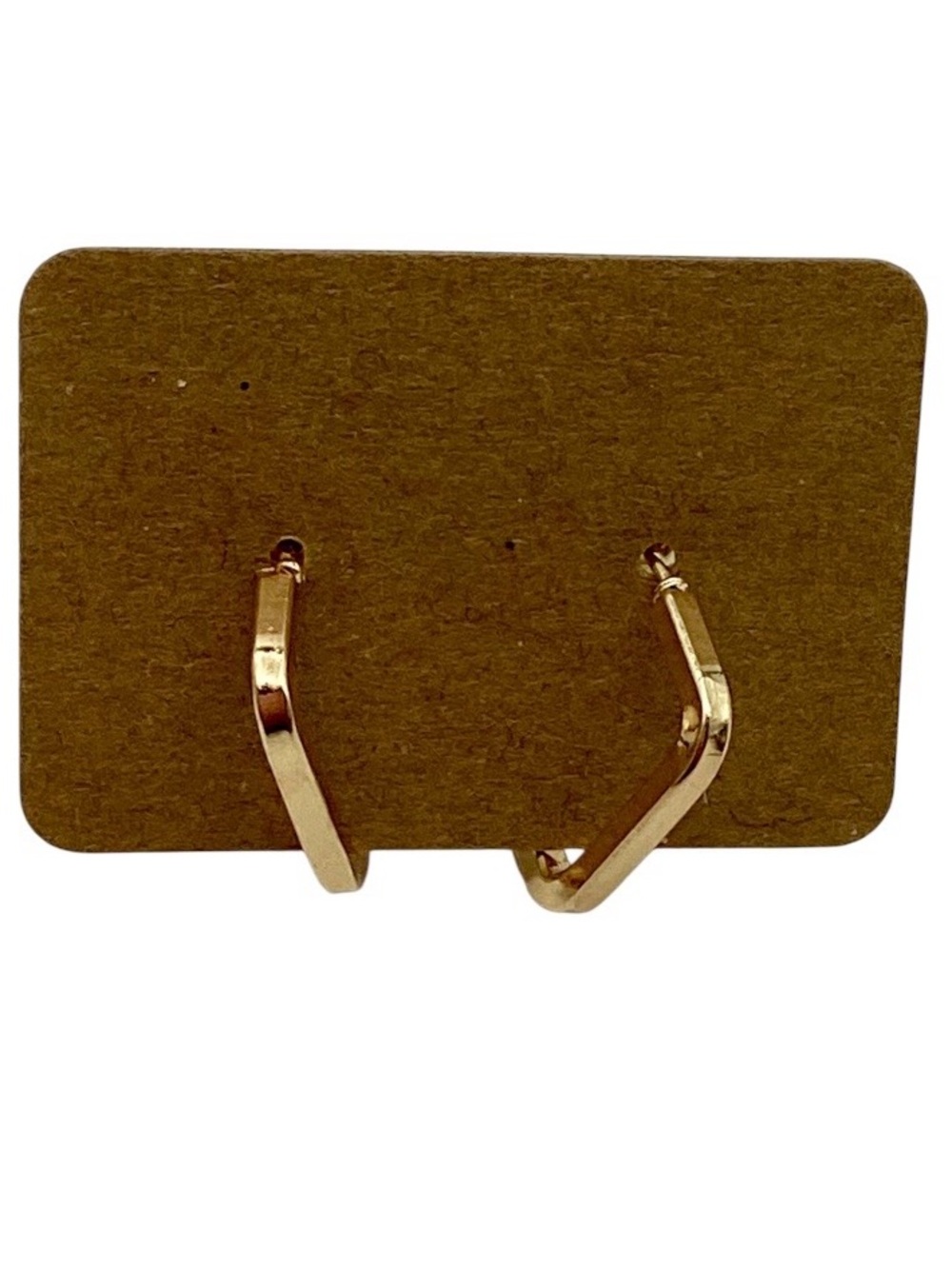 Open Square Gold Tone Stud Earrings (NWT)